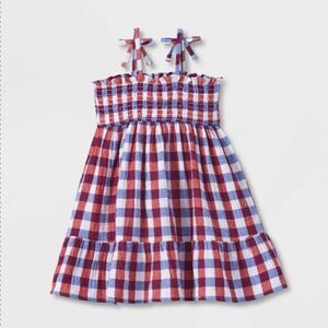 CAT & JACK Plaid 4th of July Dress *NEW*